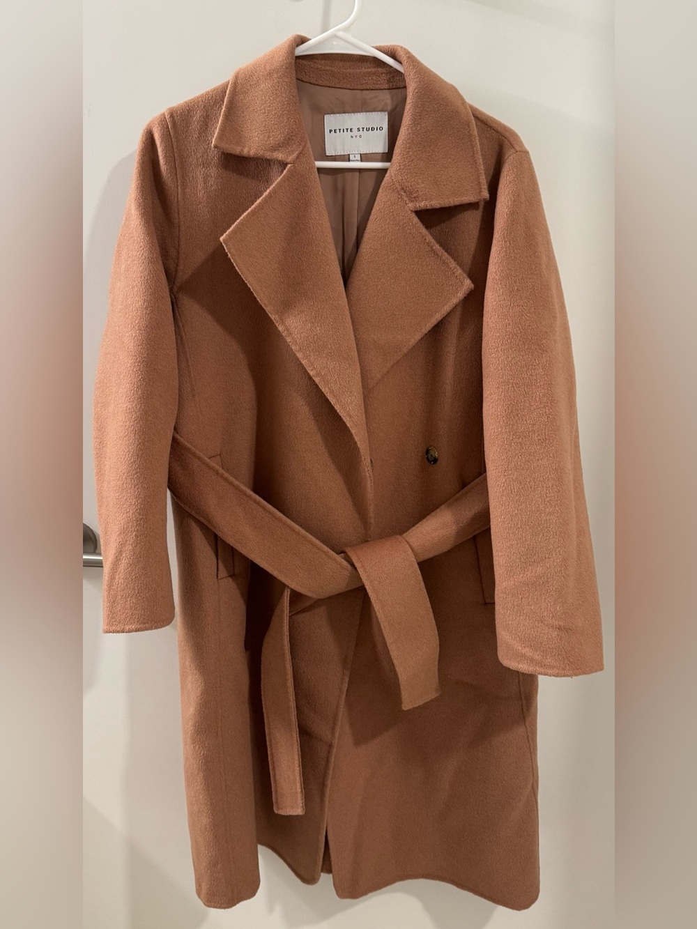 Petite Studio NYC Denver Wool Coat - Camel - Size S